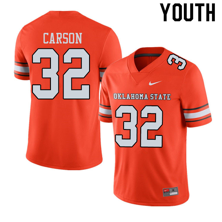 Youth #32 Chris Carson Oklahoma State Cowboys College Football Jerseys Sale-Alternate Orange